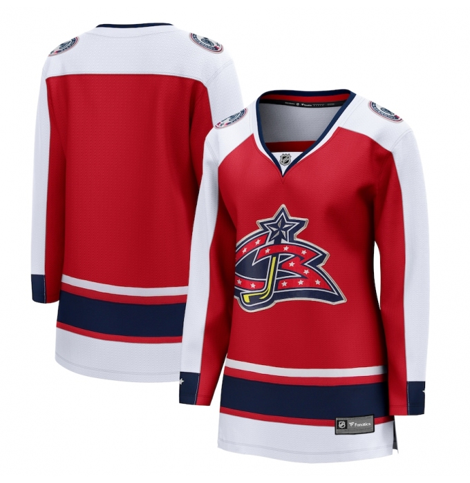 Women's Columbus Blue Jackets Fanatics Branded Blank Red 2020-21 Special Edition Breakaway Jersey