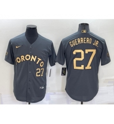 Men's Toronto Blue Jays #27 Vladimir Guerrero Jr Number Grey 2022 All Star Stitched Cool Base Nike Jersey