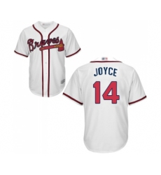 Men's Atlanta Braves #14 Matt Joyce Replica White Home Cool Base Baseball Jersey