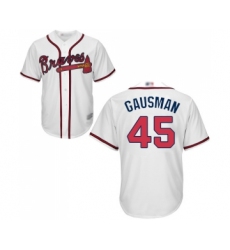 Men's Atlanta Braves #45 Kevin Gausman Replica White Home Cool Base Baseball Jersey