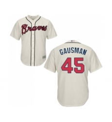 Youth Atlanta Braves #45 Kevin Gausman Replica Cream Alternate 2 Cool Base Baseball Jersey