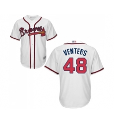 Men's Atlanta Braves #48 Jonny Venters Replica White Home Cool Base Baseball Jersey