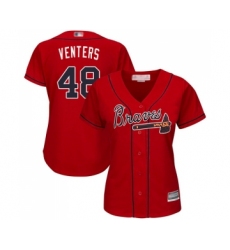 Women's Atlanta Braves #48 Jonny Venters Replica Red Alternate Cool Base Baseball Jersey