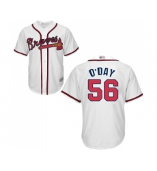 Men's Atlanta Braves #56 Darren O Day Replica White Home Cool Base Baseball Jersey