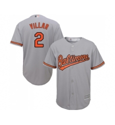 Men's Baltimore Orioles #2 Jonathan Villar Replica Grey Road Cool Base Baseball Jersey