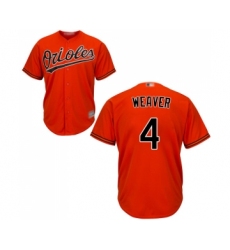 Men's Baltimore Orioles #4 Earl Weaver Replica Orange Alternate Cool Base Baseball Jersey