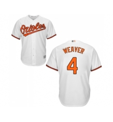 Men's Baltimore Orioles #4 Earl Weaver Replica White Home Cool Base Baseball Jersey
