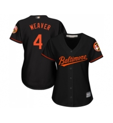Women's Baltimore Orioles #4 Earl Weaver Authentic Black Alternate Cool Base Baseball Jersey