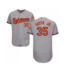 Men's Baltimore Orioles #35 Dwight Smith Jr. Grey Road Flex Base Authentic Collection Baseball Jersey