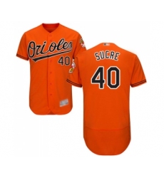 Men's Baltimore Orioles #40 Jesus Sucre Orange Alternate Flex Base Authentic Collection Baseball Jersey