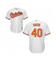 Men's Baltimore Orioles #40 Jesus Sucre Replica White Home Cool Base Baseball Jersey