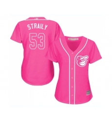 Women's Baltimore Orioles #53 Dan Straily Replica Pink Fashion Cool Base Baseball Jersey