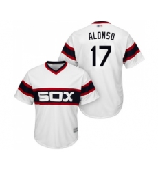 Men's Chicago White Sox #17 Yonder Alonso Replica White 2013 Alternate Home Cool Base Baseball Jersey