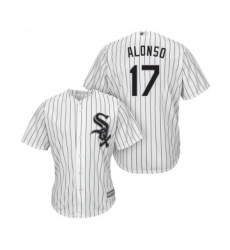 Men's Chicago White Sox #17 Yonder Alonso Replica White Home Cool Base Baseball Jersey