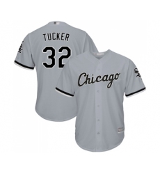 Men's Chicago White Sox #32 Preston Tucker Replica Grey Road Cool Base Baseball Jersey
