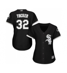 Women's Chicago White Sox #32 Preston Tucker Replica Black Alternate Home Cool Base Baseball Jersey