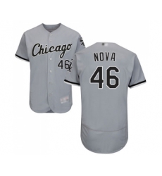 Men's Chicago White Sox #46 Ivan Nova Grey Road Flex Base Authentic Collection Baseball Jersey