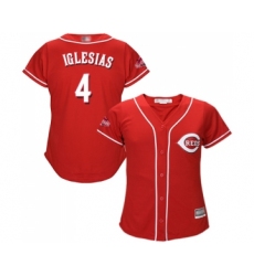 Women's Cincinnati Reds #4 Jose Iglesias Replica Red Alternate Cool Base Baseball Jersey