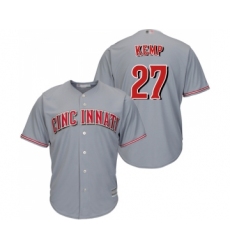 Men's Cincinnati Reds #27 Matt Kemp Replica Grey Road Cool Base Baseball Jersey