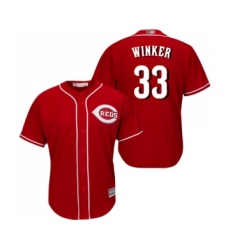 Youth Cincinnati Reds #33 Jesse Winker Replica Red Alternate Cool Base Baseball Jersey