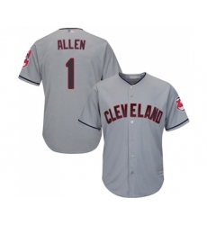 Men's Cleveland Indians #1 Greg Allen Replica Grey Road Cool Base Baseball Jersey