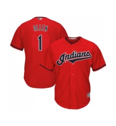 Men's Cleveland Indians #1 Greg Allen Replica Scarlet Alternate 2 Cool Base Baseball Jersey