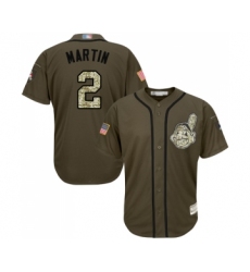 Youth Cleveland Indians #2 Leonys Martin Authentic Green Salute to Service Baseball Jersey