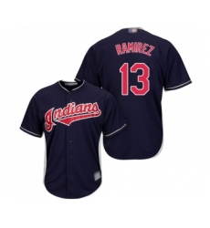 Youth Cleveland Indians #13 Hanley Ramirez Replica Navy Blue Alternate 1 Cool Base Baseball Jersey