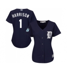 Women's Detroit Tigers #1 Josh Harrison Replica Pink Fashion Cool Base Baseball Jersey