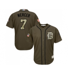 Youth Detroit Tigers #7 Jordy Mercer Authentic Green Salute to Service Baseball Jersey