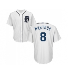 Men's Detroit Tigers #8 Mikie Mahtook Replica White Home Cool Base Baseball Jersey
