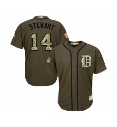 Youth Detroit Tigers #14 Christin Stewart Authentic Green Salute to Service Baseball Jersey