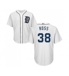 Men's Detroit Tigers #38 Tyson Ross Replica White Home Cool Base Baseball Jersey