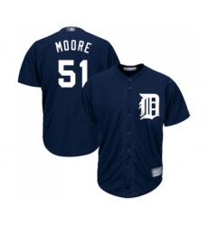 Youth Detroit Tigers #51 Matt Moore Replica Navy Blue Alternate Cool Base Baseball Jersey