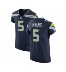 Men's Seattle Seahawks #5 Jason Myers Navy Blue Team Color Vapor Untouchable Elite Player Football Jersey