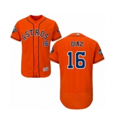 Men's Houston Astros #16 Aledmys Diaz Orange Alternate Flex Base Authentic Collection 2019 World Series Bound Baseball Jersey
