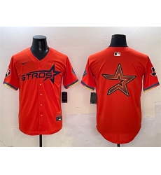 Men's Houston Astros Team Big Logo Orange 2025 City Connect With Texas Limited Stitched Baseball Jersey