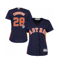 Women's Houston Astros #28 Robinson Chirinos Authentic Navy Blue Alternate Cool Base Baseball Jersey