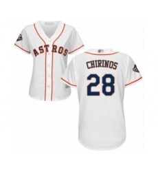 Women's Houston Astros #28 Robinson Chirinos Authentic White Home Cool Base 2019 World Series Bound Baseball Jersey