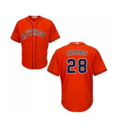 Youth Houston Astros #28 Robinson Chirinos Authentic Orange Alternate Cool Base Baseball Jersey