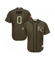 Men's Kansas City Royals #0 Terrance Gore Authentic Green Salute to Service Baseball Jersey