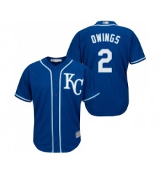 Youth Kansas City Royals #2 Chris Owings Replica Blue Alternate 2 Cool Base Baseball Jersey