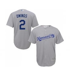 Youth Kansas City Royals #2 Chris Owings Replica Grey Road Cool Base Baseball Jersey