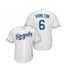 Men's Kansas City Royals #6 Billy Hamilton Replica White Home Cool Base Baseball Jersey