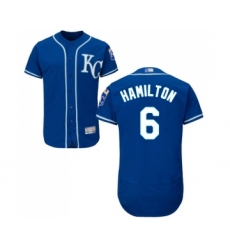 Men's Kansas City Royals #6 Billy Hamilton Royal Blue Alternate Flex Base Authentic Collection Baseball Jersey