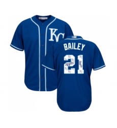 Men's Kansas City Royals #21 Homer Bailey Blue Authentic Blue Team Logo Fashion Cool Base Baseball Jersey