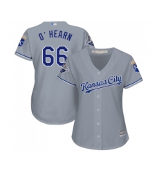 Women's Kansas City Royals #66 Ryan O Hearn Replica Grey Road Cool Base Baseball Jersey