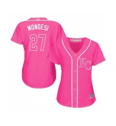 Women's Kansas City Royals #27 Raul Mondesi Replica Pink Fashion Cool Base Baseball Jersey