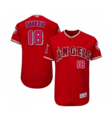 Men's Los Angeles Angels of Anaheim #18 Brian Goodwin Red Alternate Flex Base Authentic Collection Baseball Jersey