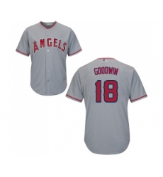 Men's Los Angeles Angels of Anaheim #18 Brian Goodwin Replica Grey Road Cool Base Baseball Jersey